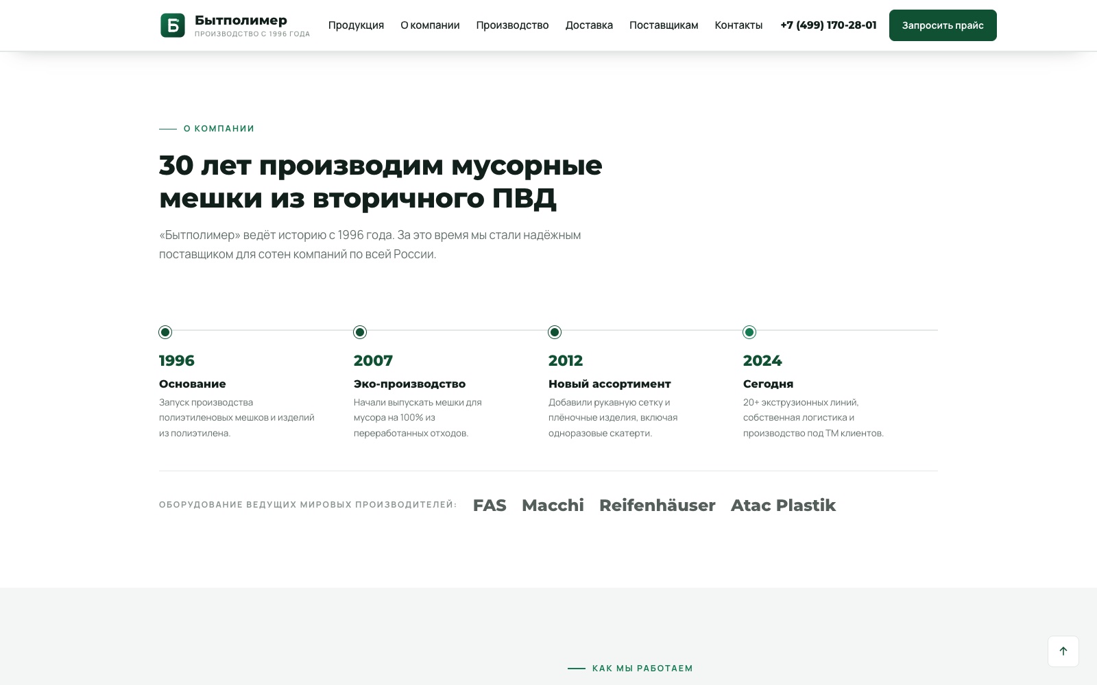 История с 1996 года: основание, эко-производство с 2007-го, новый ассортимент с 2012-го, сегодняшний день
